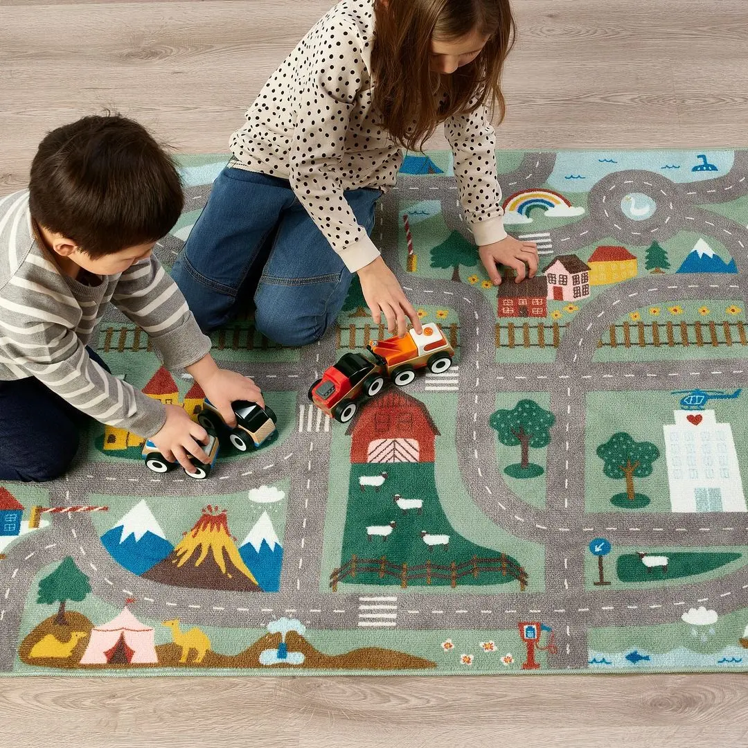 Ковер Ikea Vallaby 100x133 (Зеленый/Серый) - 3