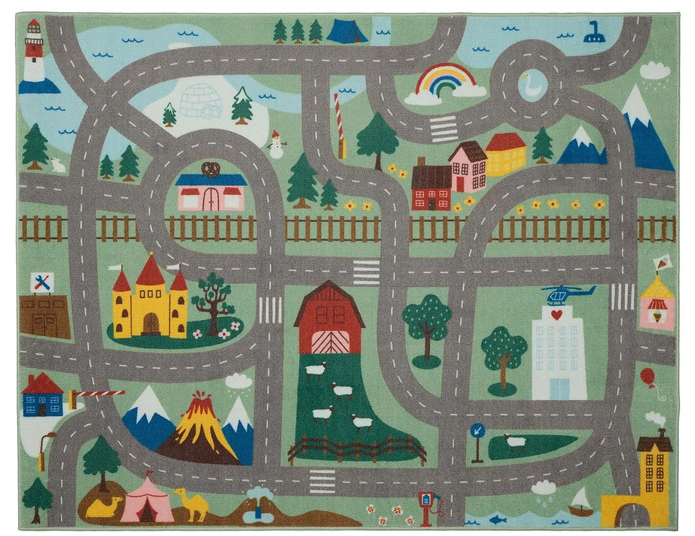 Ковер Ikea Vallaby 100x133 (Зеленый/Серый)