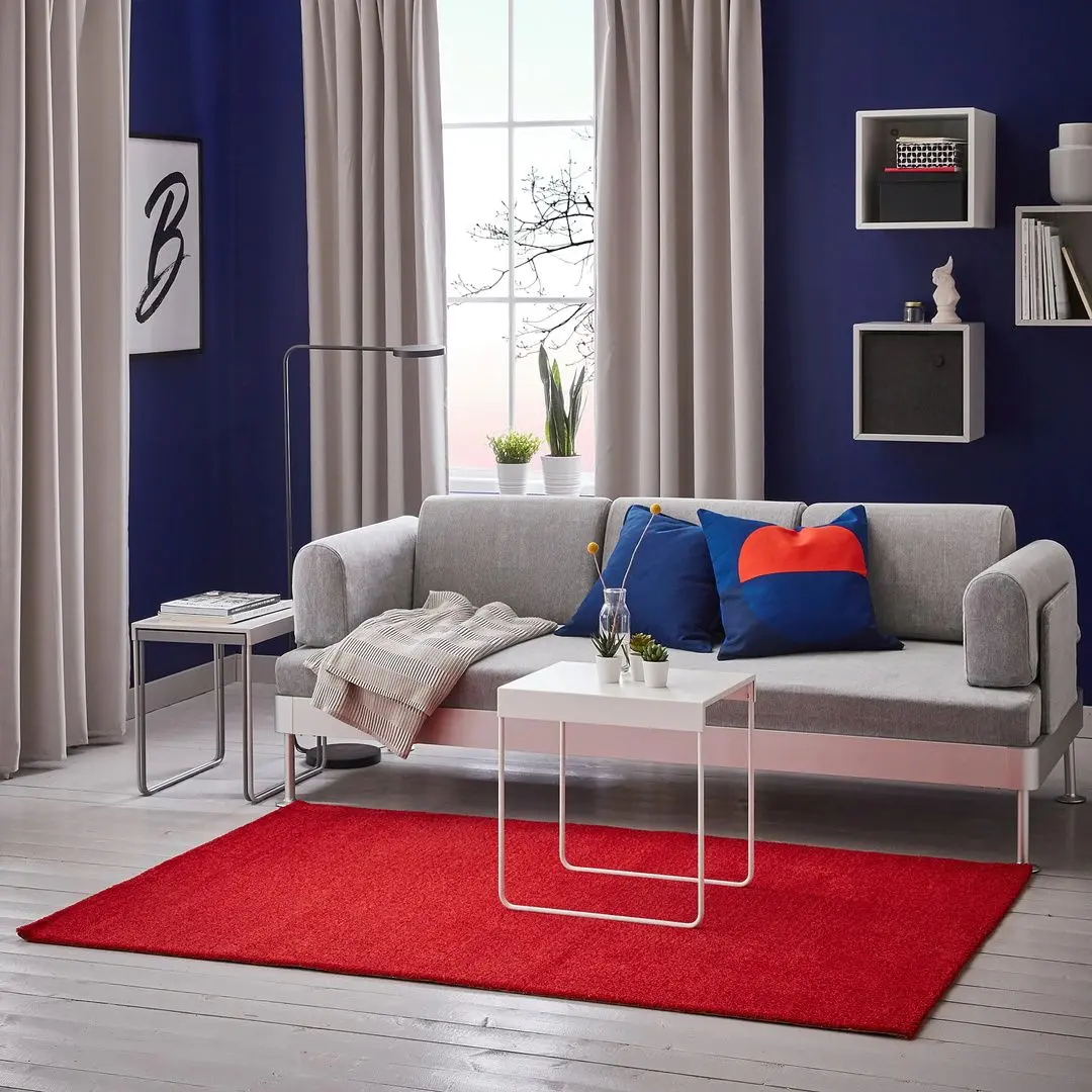 Ковер короткий ворс Ikea Langsted 133x195 (Красный) - 5