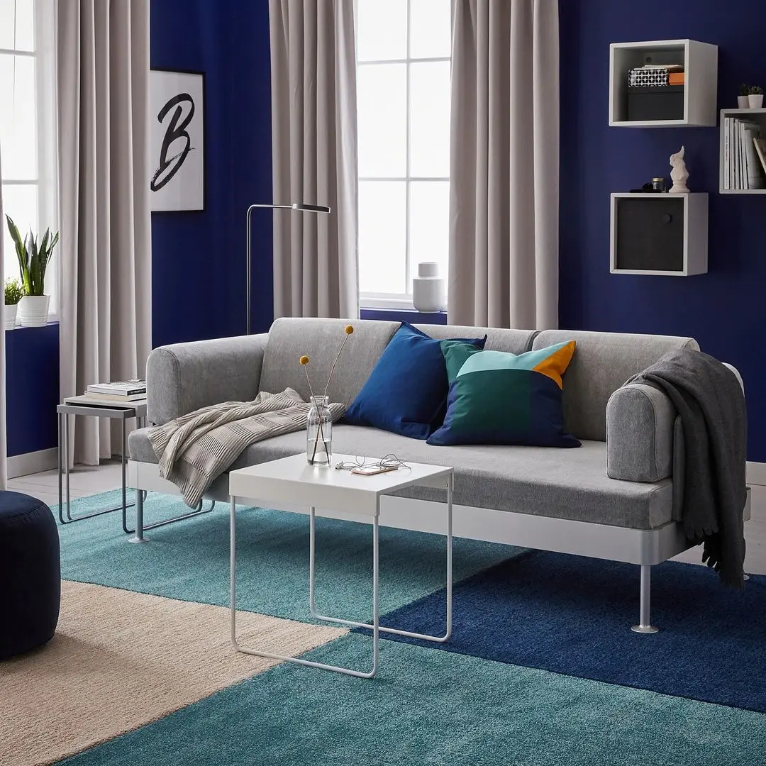 Covor fir scurt Ikea Langsted 133x195 (Albastru Inchis) - 5