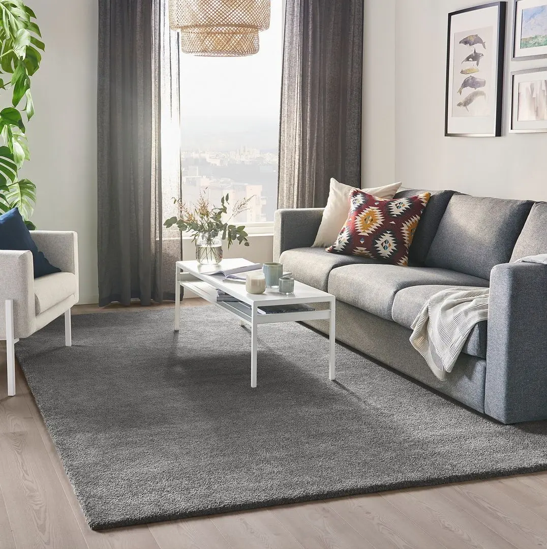 Covor fir scurt Ikea Stoense 200x300 (Gri Mediu) - 7