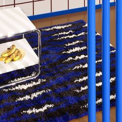 Ковер с длинным ворсом Ikea Bullerremsa 133x195 (Синий/Белый/Черный) Thumb