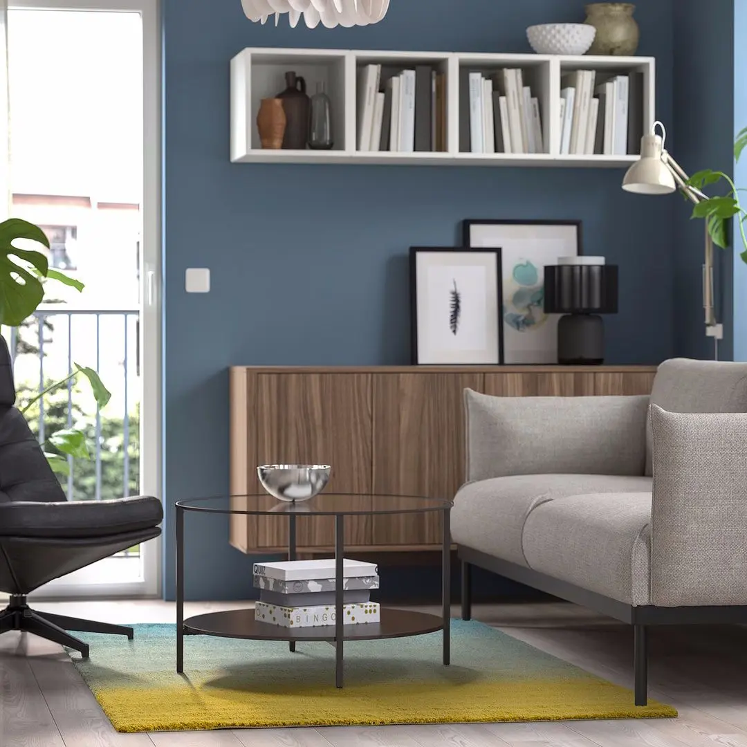 Ковер с длинным ворсом Ikea Hotellrum 133x195 (Синий/Желто-Зеленый) - 6