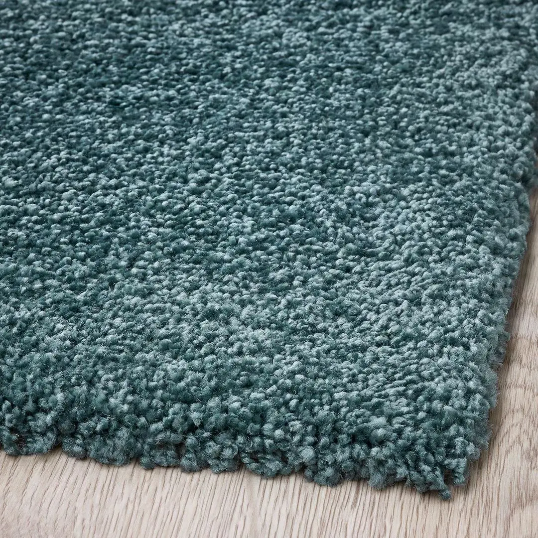 Covor cu fir lung Ikea Hotellrum 160x230 (Albastru/Verde-Alb) - 2