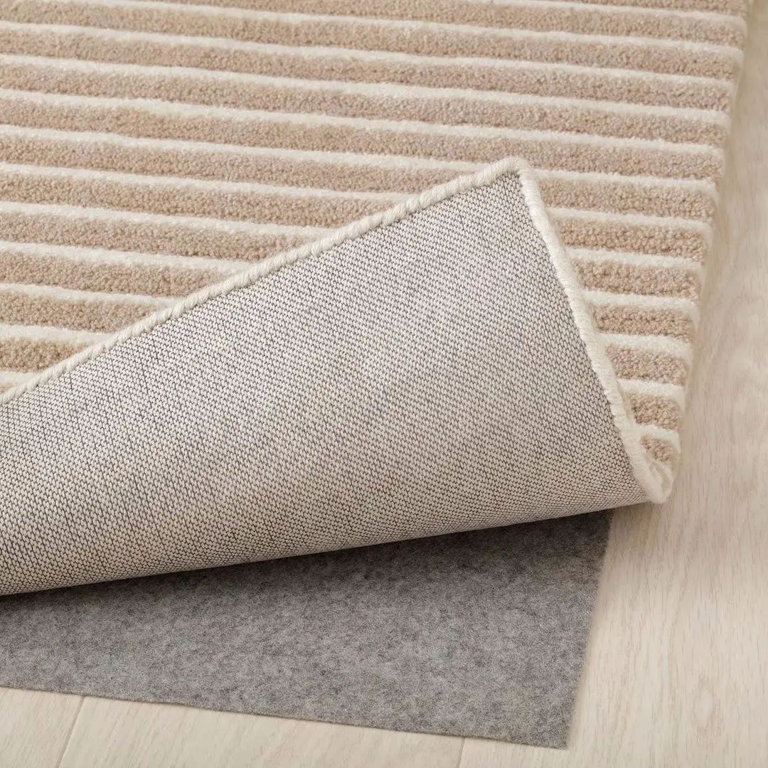 Covor cu fir lung Ikea Tagspar 170x240 (Alb/Bej) - 4