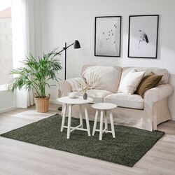 Ковер с длинным ворсом Ikea Vindebak 133x195 (Темно-зеленый) Thumb