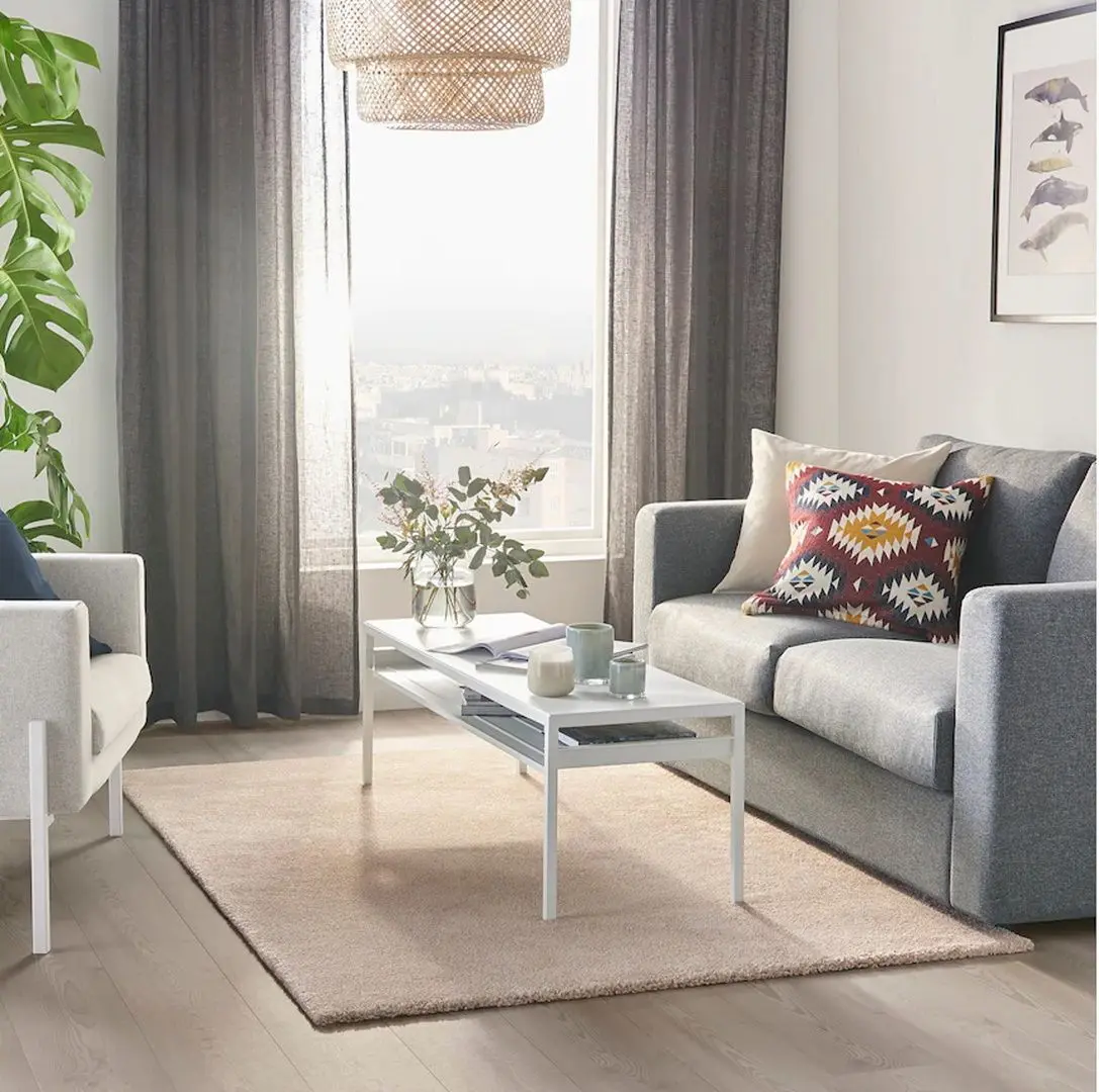 Covor cu fir scurt Ikea Stoense 133x195 (Alb) - 4