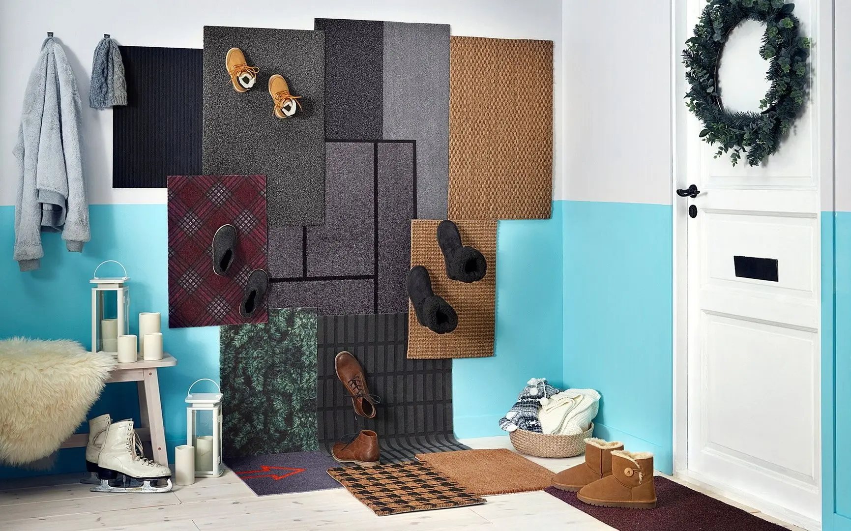 Коврик входной Ikea Koge 69x90 (Серый/Черный) - 3