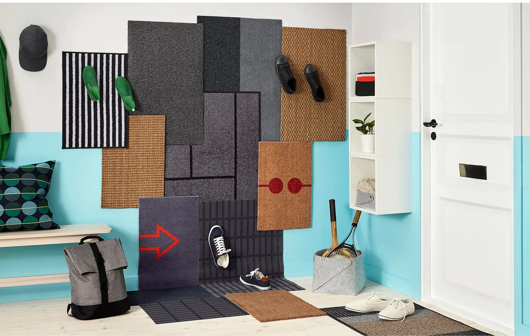 Коврик входной Ikea Koge 69x90 (Серый/Черный) - 4