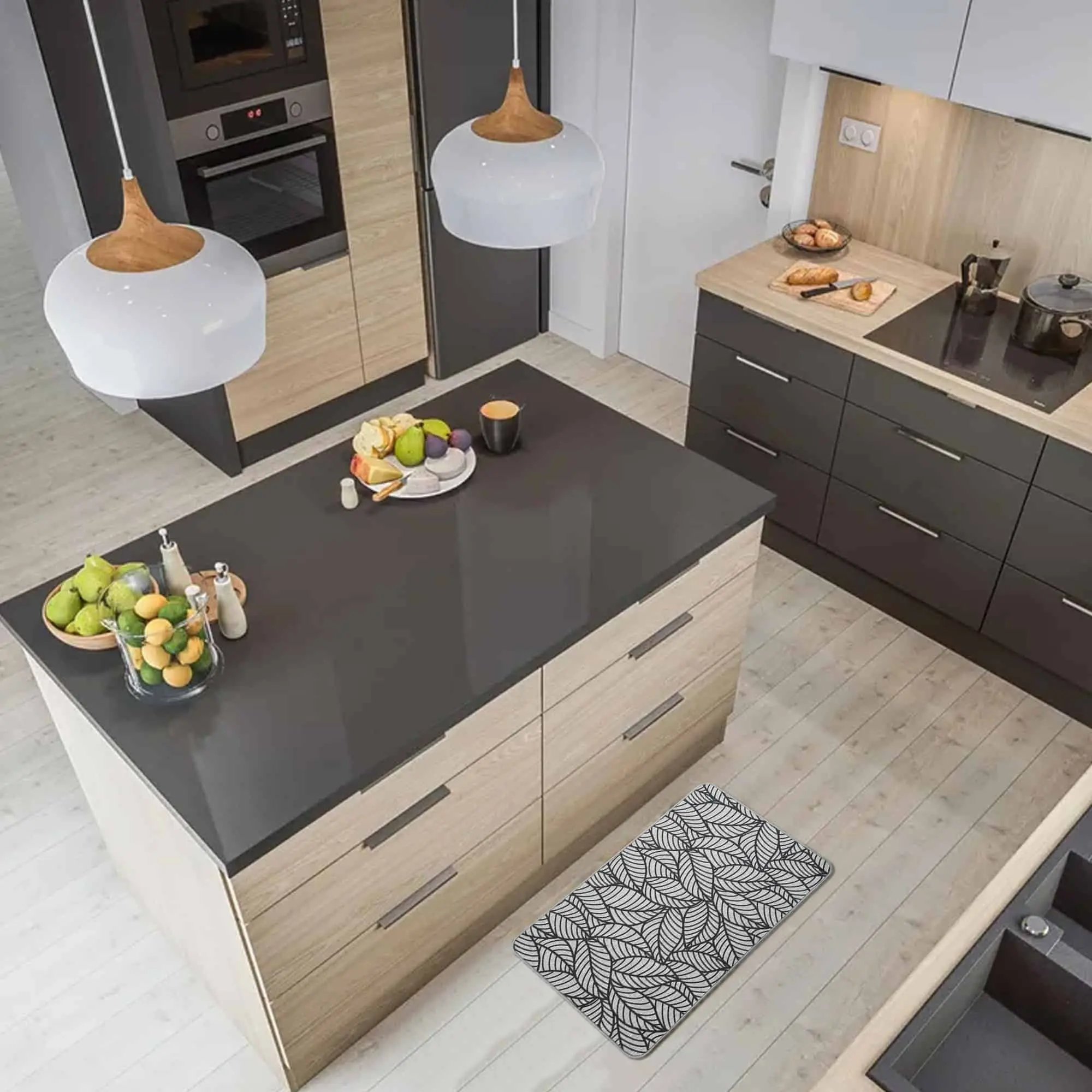 Covoras antiderapant Luance Jungle 50x80cm (Dark Gray)