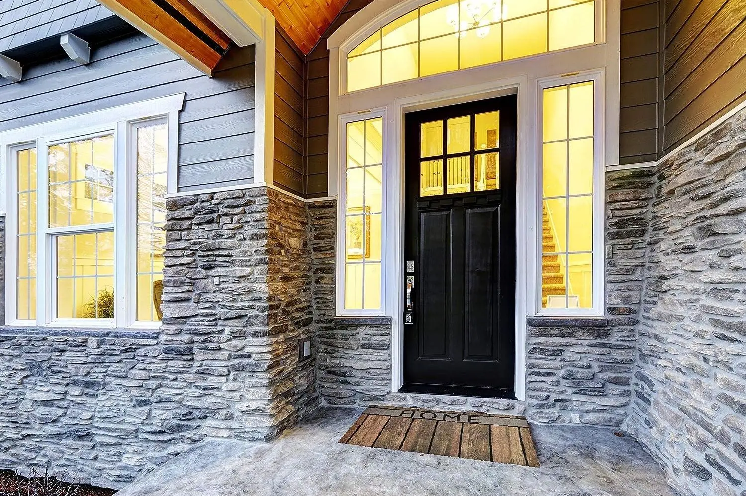 Коврик придверный Luance Wood effect Home 45x75cm (Grey)