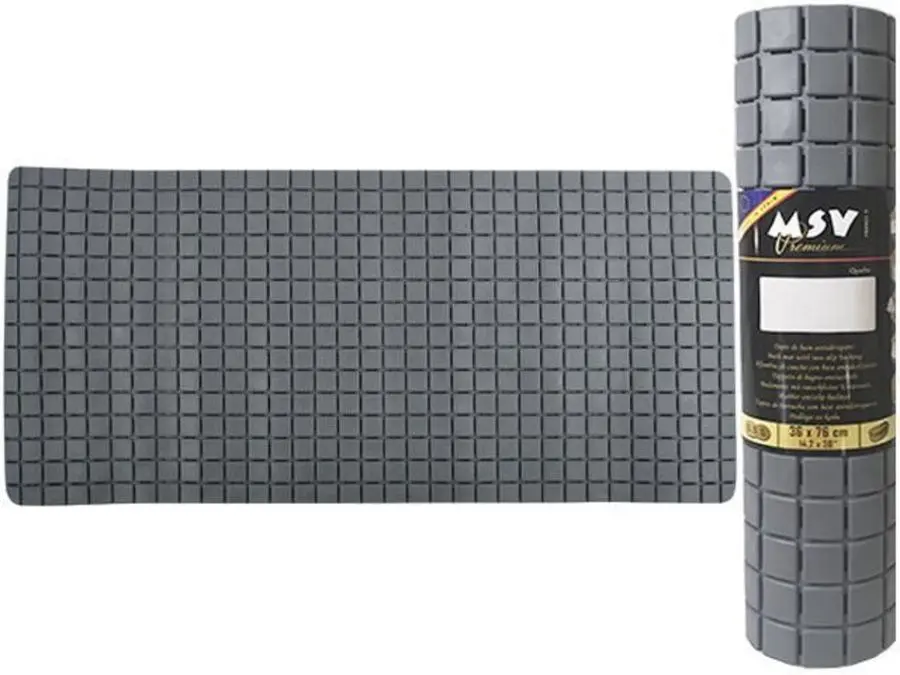 Коврик для ванны MSV Quadro Premium 36x76 40844 (Grey) - 2