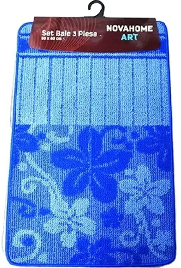 Set covorasi pentru baie Nova Home Flowers 50x80cm (Blue) - 2