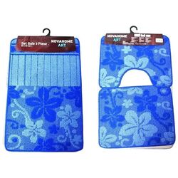 Set covorasi pentru baie Nova Home Flowers 50x80cm (Blue)