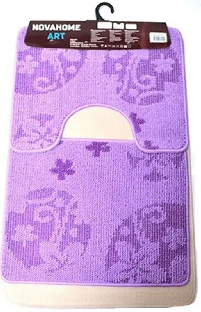 Set covorasi pentru baie Nova Home Flowers 50x80cm (Purple) - 2