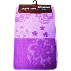 Set covorasi pentru baie Nova Home Flowers 50x80cm (Purple) Thumb