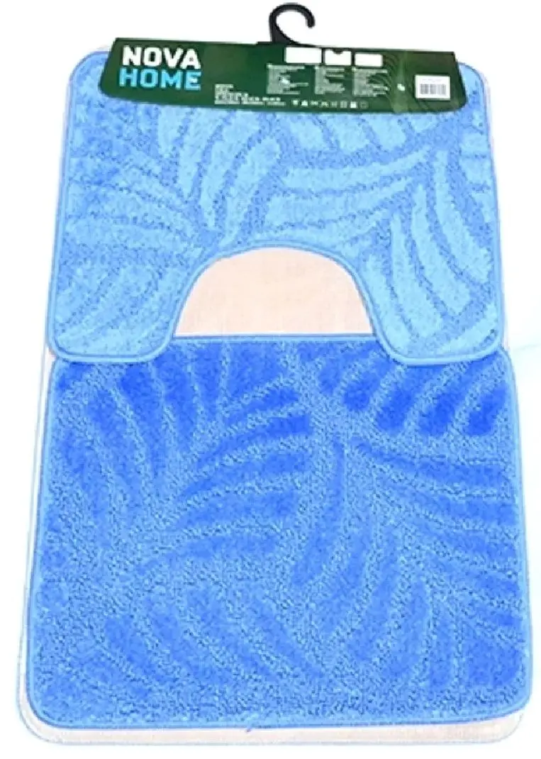 Set covorasi pentru baie Nova Home Leaves 50x80cm (Blue) - 3