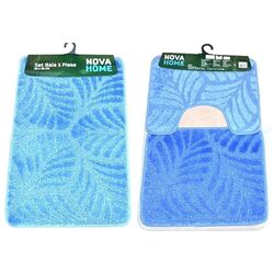 Set covorasi pentru baie Nova Home Leaves 50x80cm (Blue)