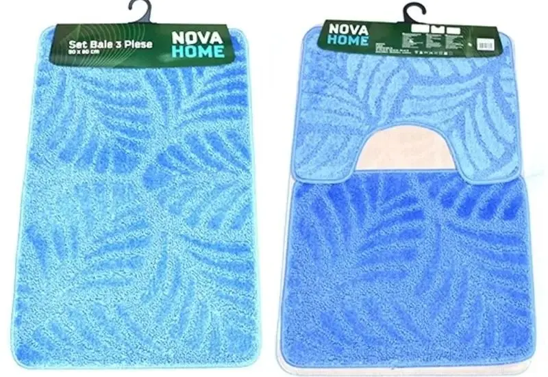 Set covorasi pentru baie Nova Home Leaves 50x80cm (Blue)