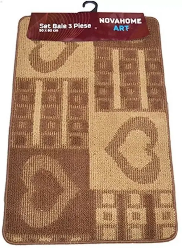 Set covorasi pentru baie Nova Home Ornament 50x80cm (Brown) - 2
