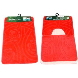 Set covorasi pentru baie Nova Home Rose 50x80cm (Red)