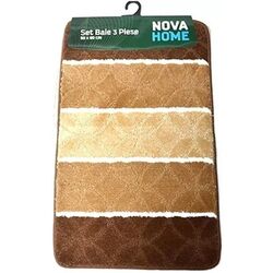 Set covorasi pentru baie Nova Home Stripes 50x80cm (Brown) Thumb