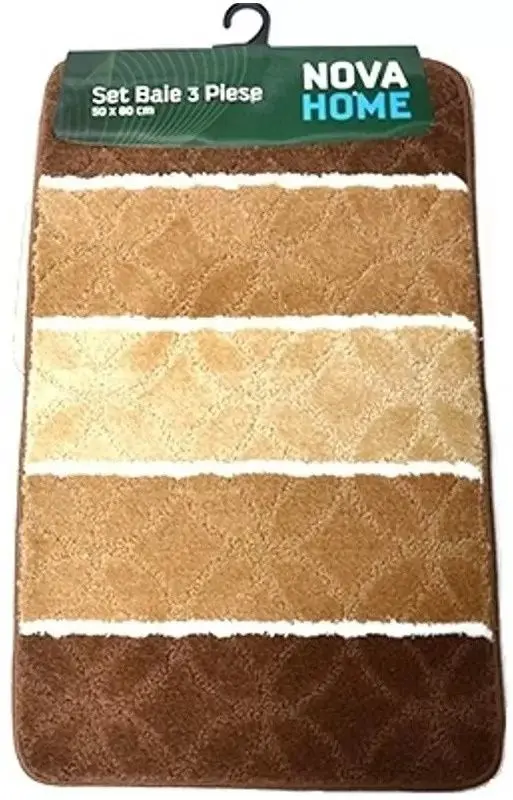 Set covorasi pentru baie Nova Home Stripes 50x80cm (Brown) - 2