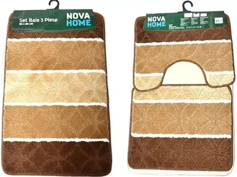 Set covorasi pentru baie Nova Home Stripes 50x80cm (Brown)