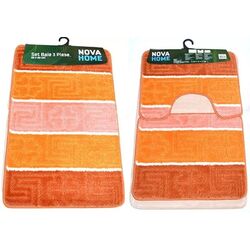 Set covorasi pentru baie Nova Home Stripes 50x80cm (Orange)