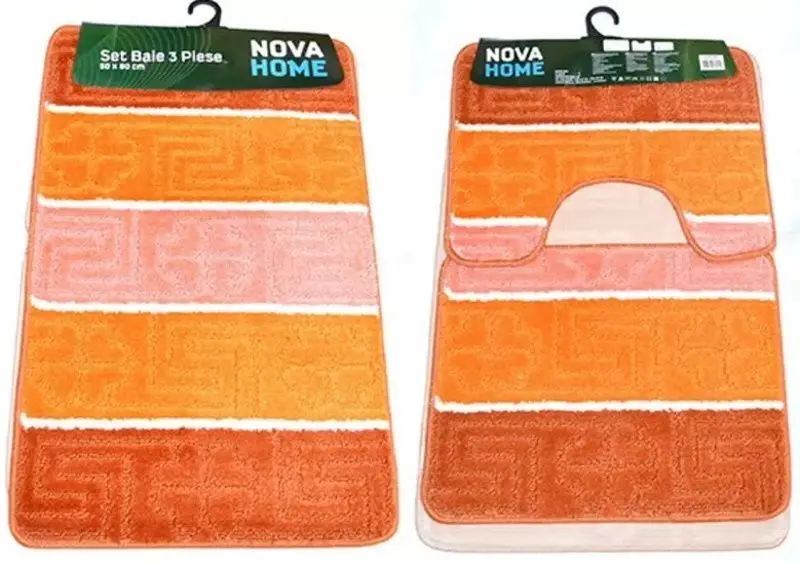 Set covorasi pentru baie Nova Home Stripes 50x80cm (Orange)