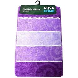 Set covorasi pentru baie Nova Home Stripes 50x80cm (Purple) Thumb