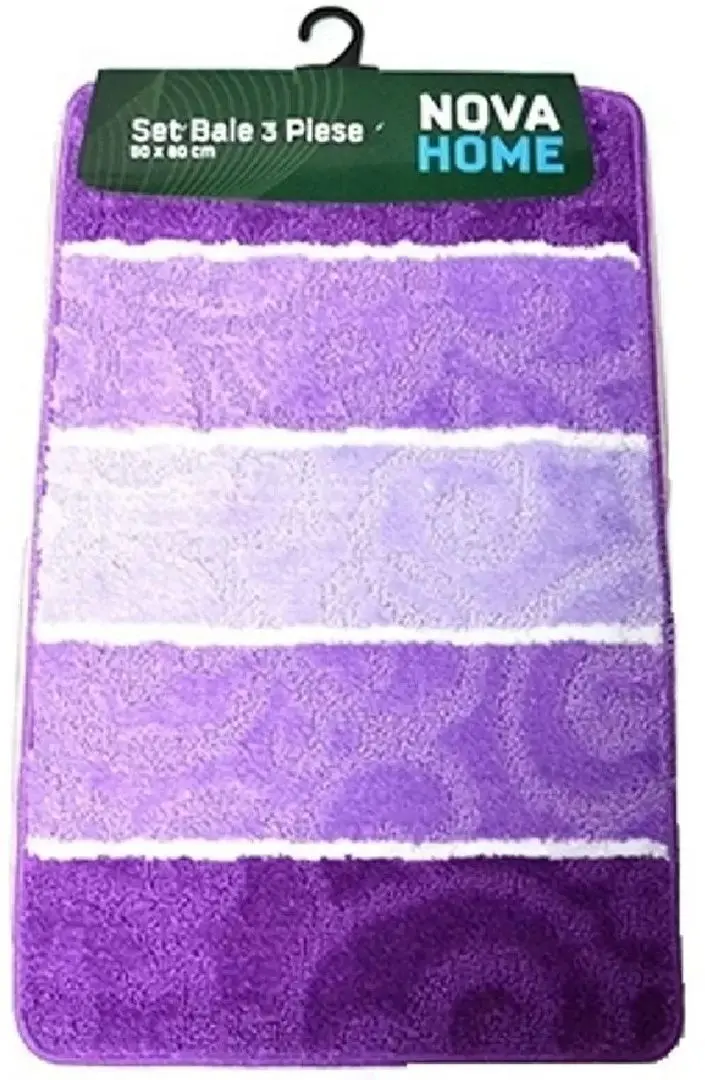 Set covorasi pentru baie Nova Home Stripes 50x80cm (Purple) - 2