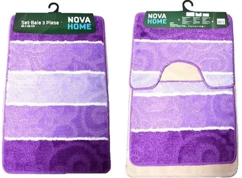Set covorasi pentru baie Nova Home Stripes 50x80cm (Purple)