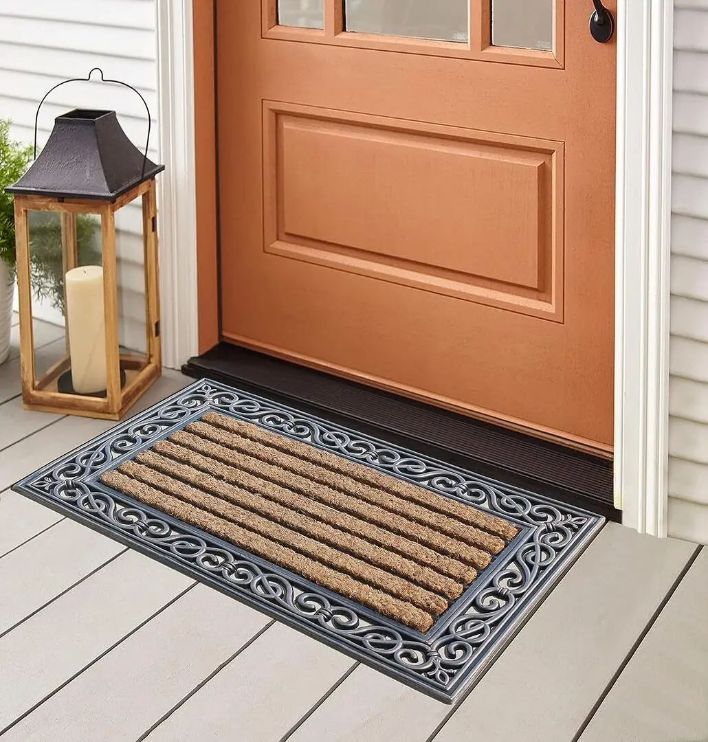 Коврик придверный Perfect Home Stripes 45x75cm (Black/Natural)