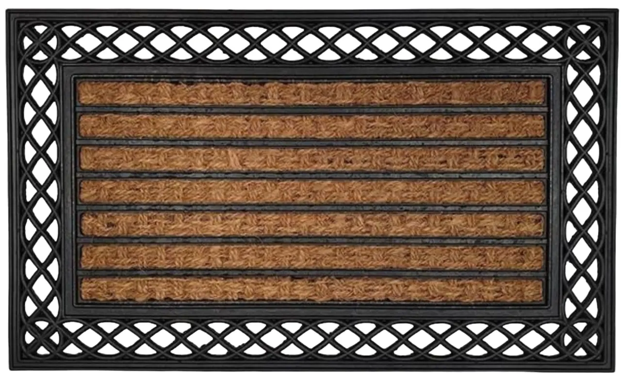 Коврик придверный Perfect Home Stripes 45x75cm (Black/Natural)