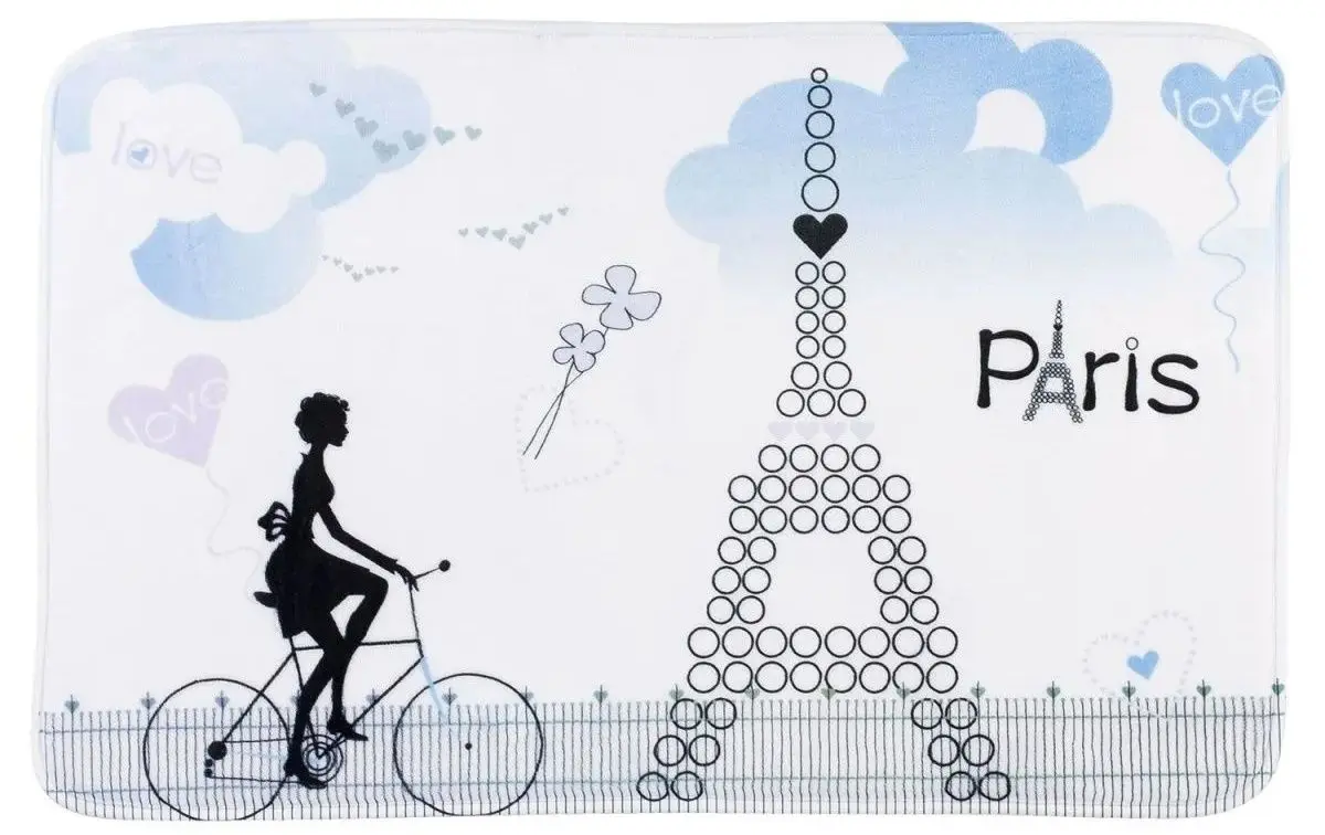 Covoras pentru baie Tatkraft 14886 50x80 (White/Blue)