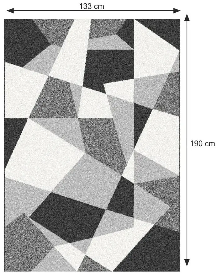 Ковер Tempo Kondela Sanar 133x190 (Black/Gray/White) - 2