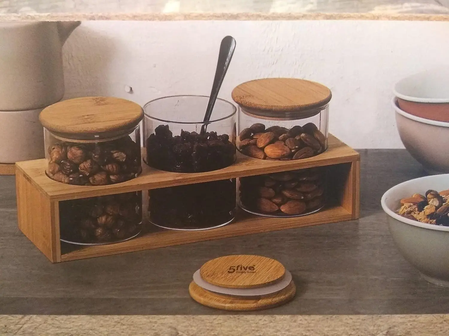 Set borcan pentru depozitare 5Five 50257 (Bambuc)