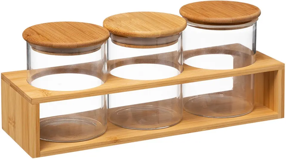 Set borcan pentru depozitare 5Five 50257 (Bambuc)