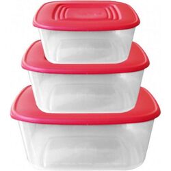 Набор контейнеров Aleana 167010 (Transparent/Red)