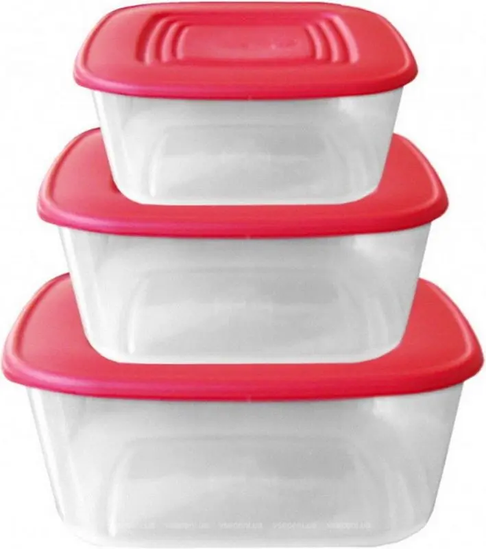 Набор контейнеров Aleana 167010 (Transparent/Red)