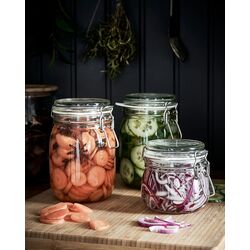 Borcan pentru depozitare Ikea Korken sticla transparenta 0.5l Thumb