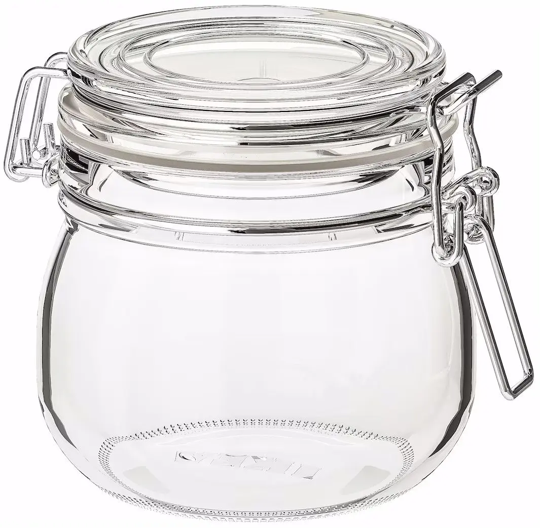 Borcan pentru depozitare Ikea Korken sticla transparenta 0.5l