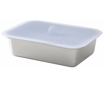 Caserola cu capac Ikea 365+ dreptunghiulara/inox/silicon 1.0l