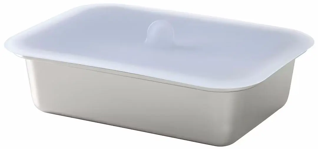 Контейнер с крышкой Ikea 365+ прямоугольный/нержавеющая сталь/силикон 1.0л