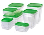 Set caserole Ikea Pruta 17 bucati (Transparent/Verde)