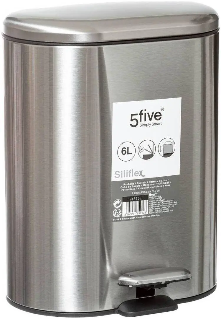 Cos de gunoi 5Five Siliflex 6L (Inox)