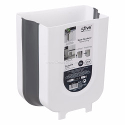 Cos de gunoi 5Five Space saving 8L (White/Gray)