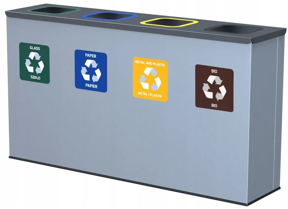 Четырехкамерный контейнер для мусора Alda 135 (Gray)