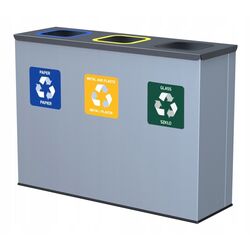 Трехкамерный контейнер для мусора Alda 134 (Gray)